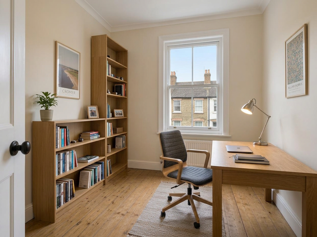 Second bedroom at 14 Ashcroft Road, virtually furnished as a home office